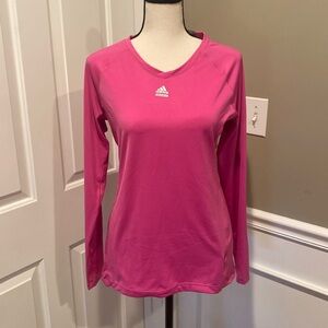 Like new Adidas size small hot pink climalite long sleeve running shirt.